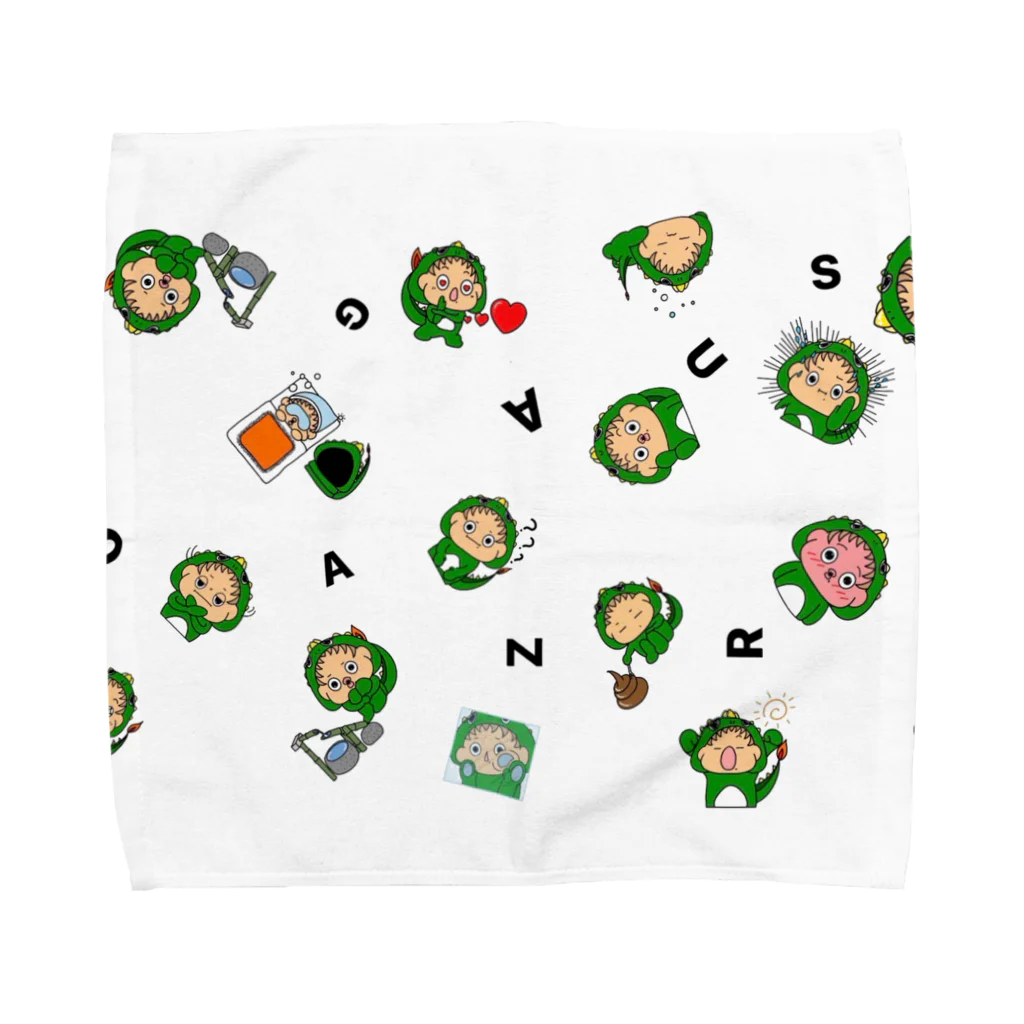 【公式】オガザウルス🦖のオガザウルス🦖総柄 Towel Handkerchief