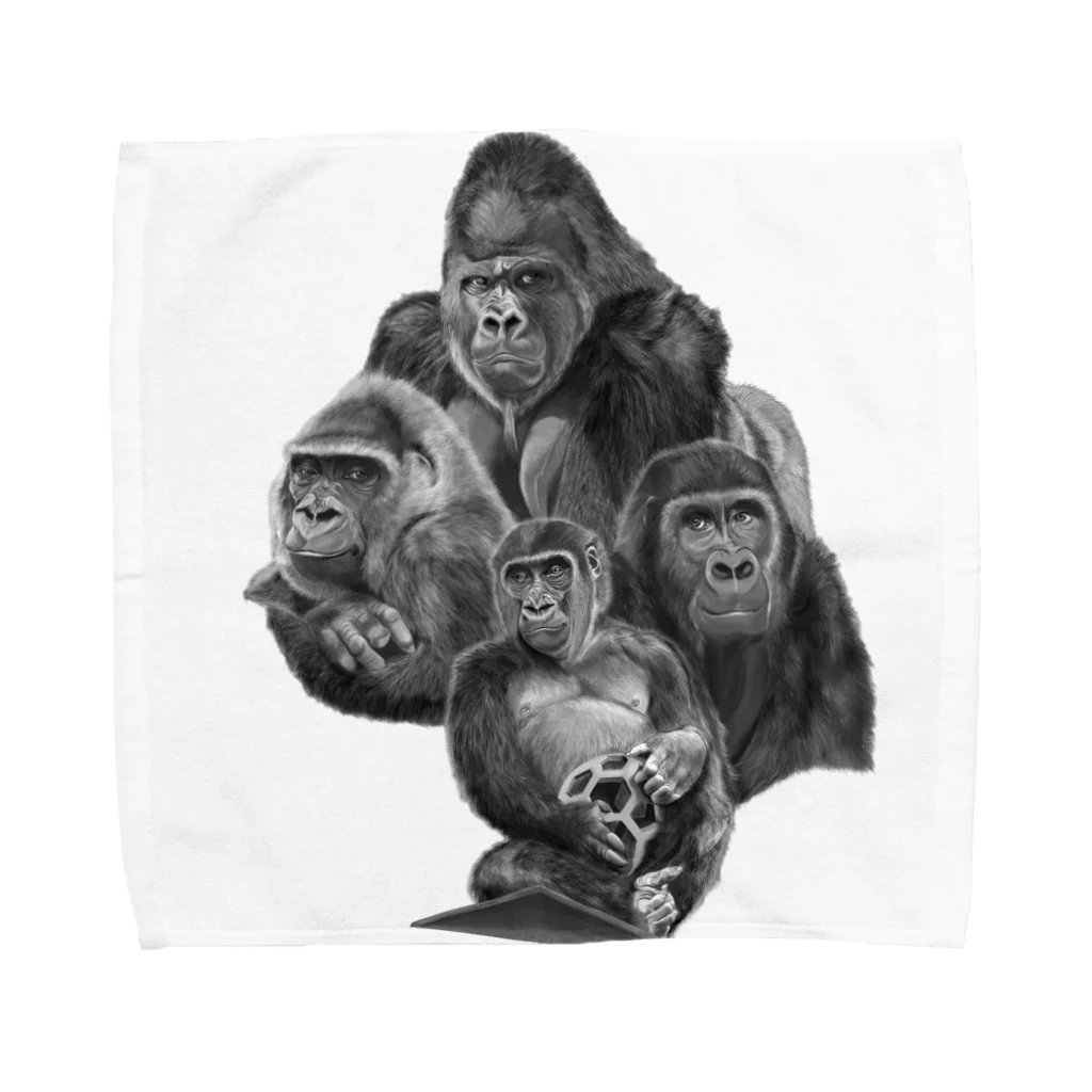 ゴリラ家族のタオルハンカチ ゴリラライフ / GorillaLife_SHOP