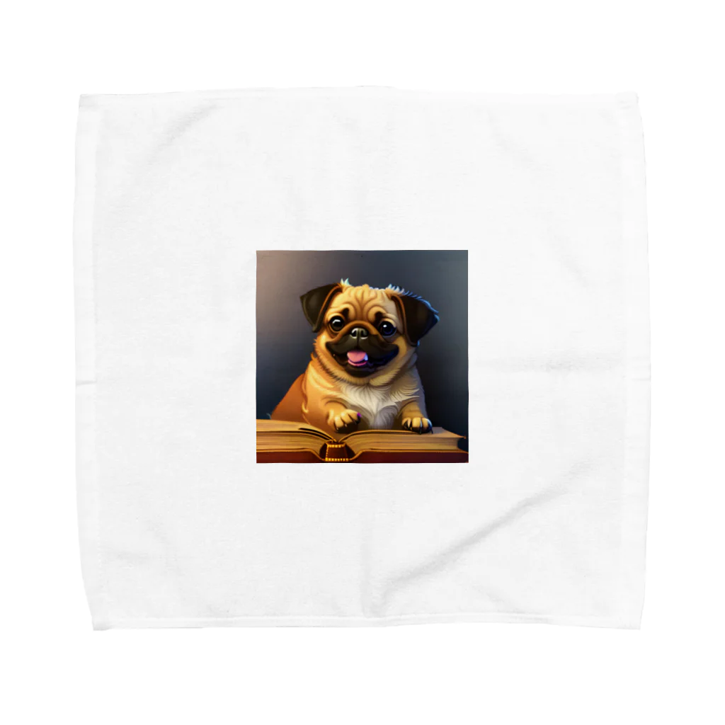 pagpag827のかわいいパグのイラストグッズ Towel Handkerchief