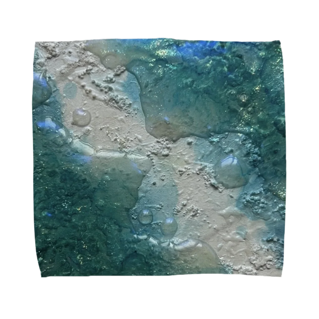 祝祭🧊テクスチャーアートの『胡蝶の夢　turquoise』 Towel Handkerchief