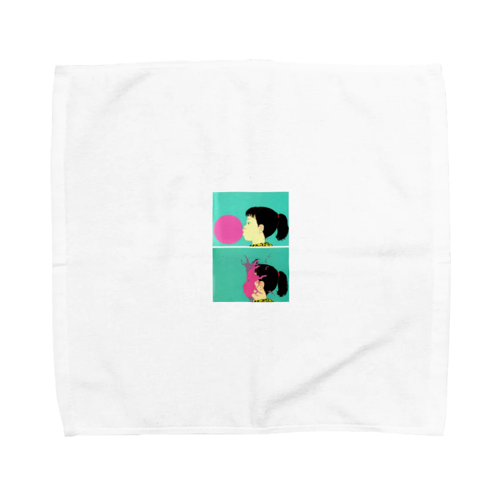 おでんの風船と女の子 Towel Handkerchief