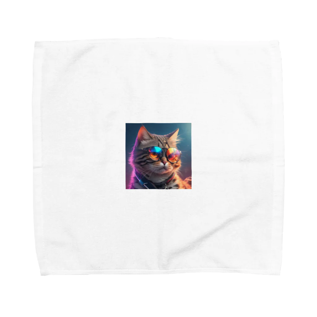 Water_Islandのクールキャット Towel Handkerchief