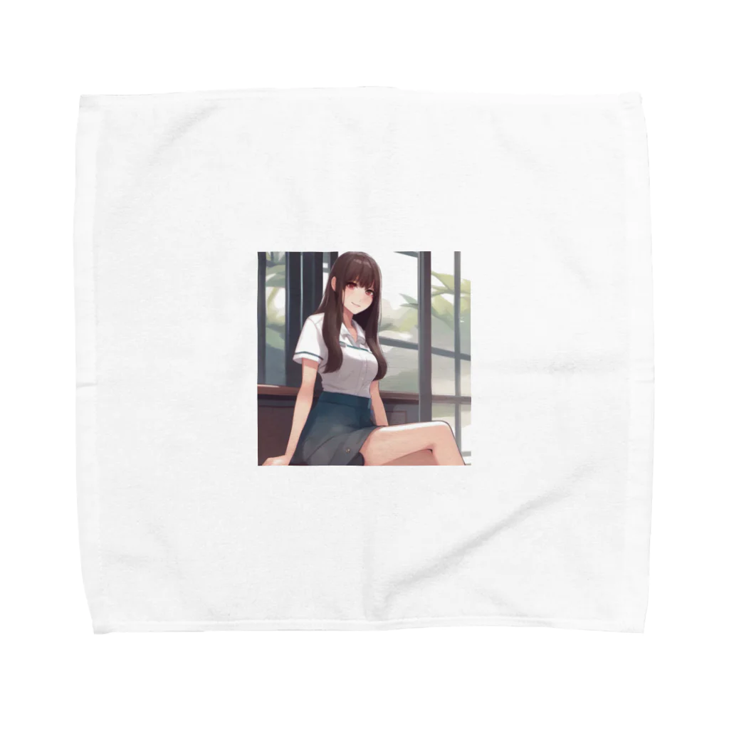 ワンダーワールド・ワンストップのロングヘアのかわいい女性のグッズ Towel Handkerchief