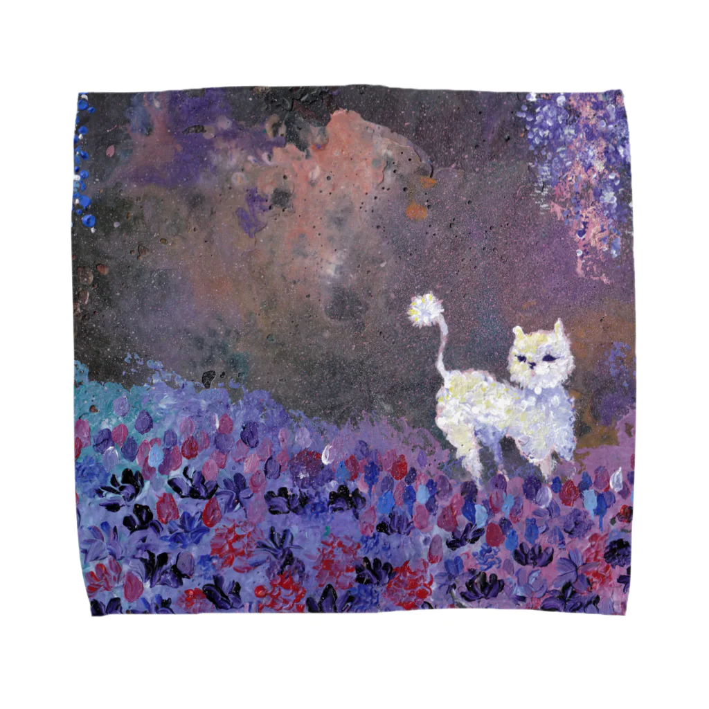 白南風諷こ ◇◇◇ みちのくの田園絵師の夢中猫　The Cat I met in my dream Towel Handkerchief