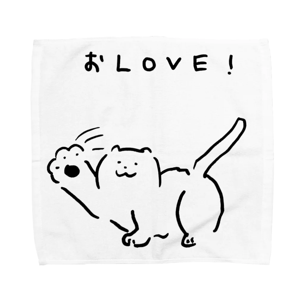 ひげぴのおLOVE！猫さん Towel Handkerchief