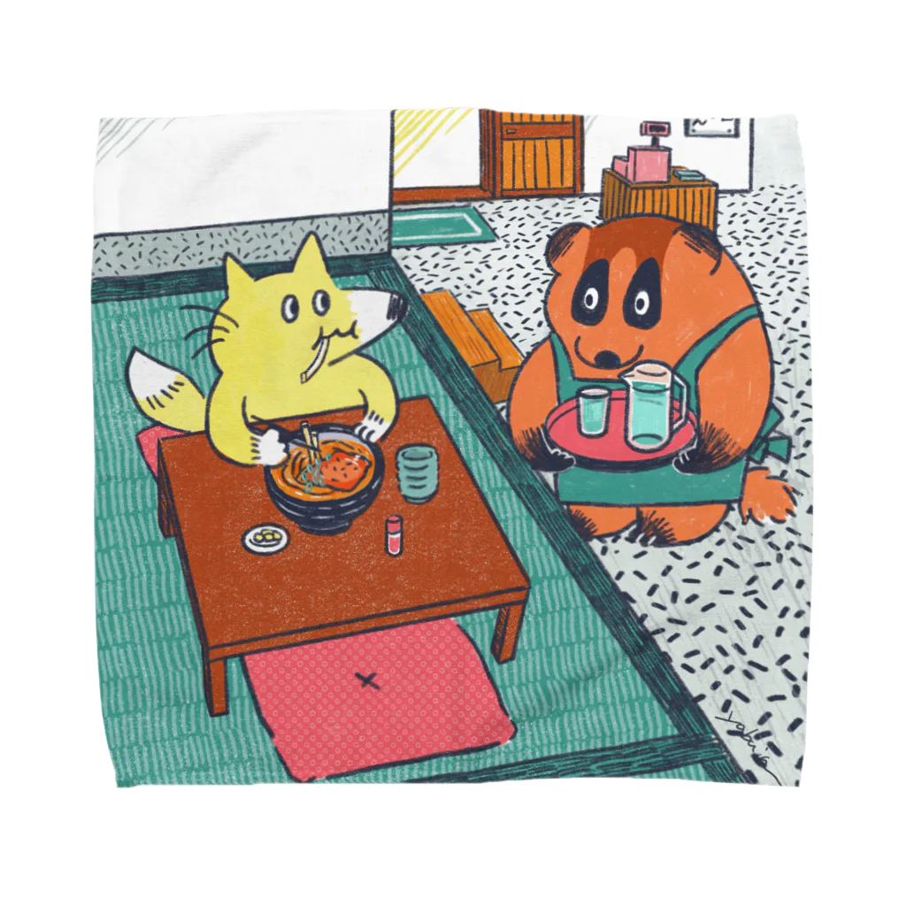 ヤブイヌ製作所のお冷もどうぞムジナ Towel Handkerchief