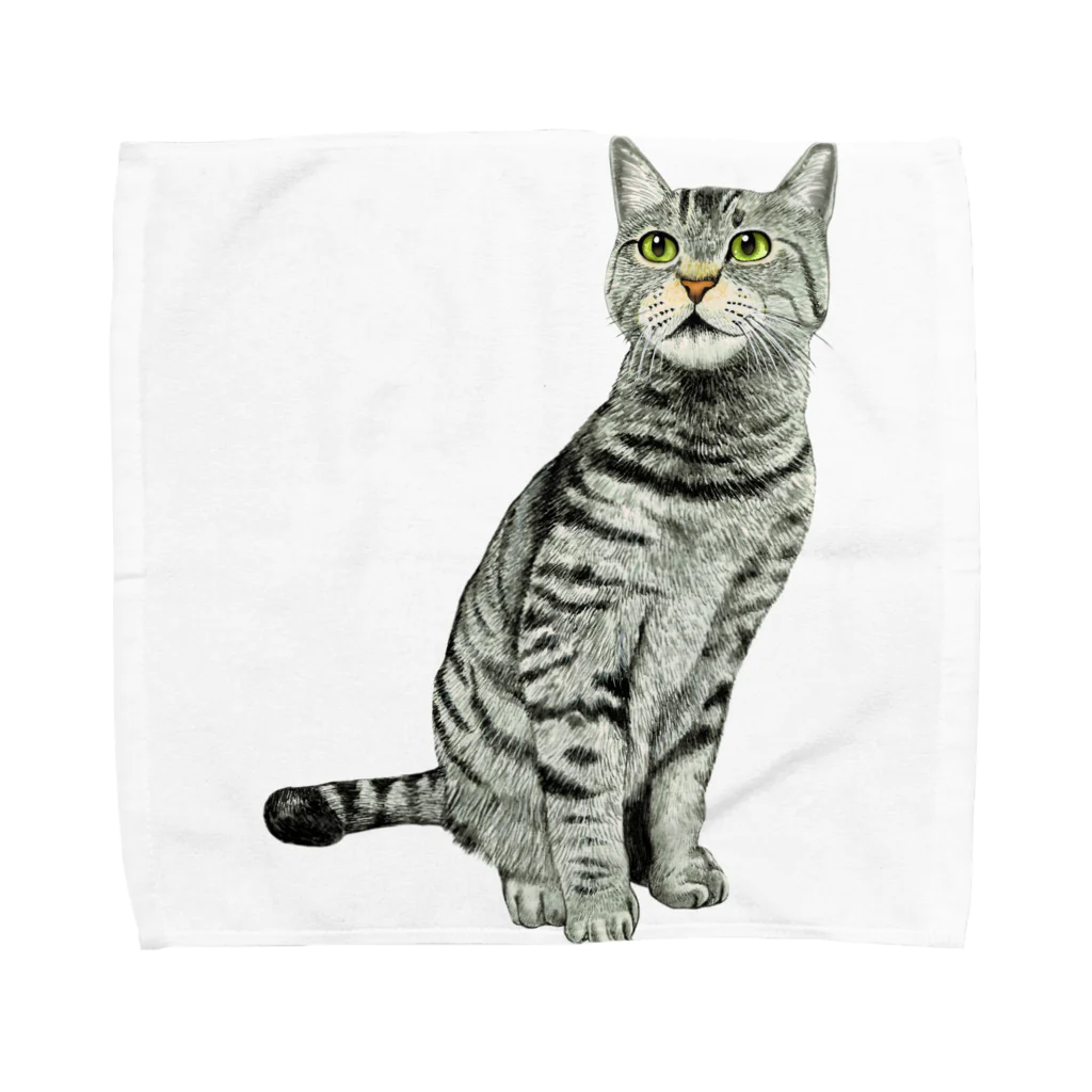 もっち（mocchi）のキジトラ猫ちゃん文字ナシ Towel Handkerchief