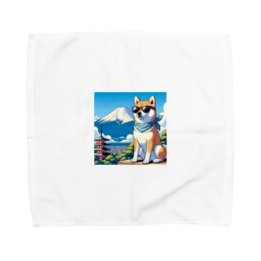 ピヨっこのサングラス犬　【銀次郎】 Towel Handkerchief