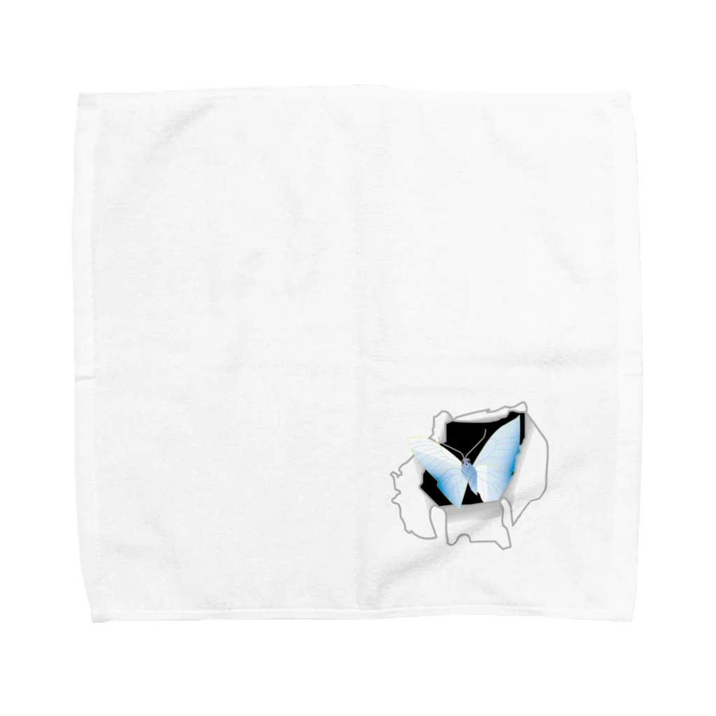 Drecome_Designの【フェイク】破れから蝶 Towel Handkerchief