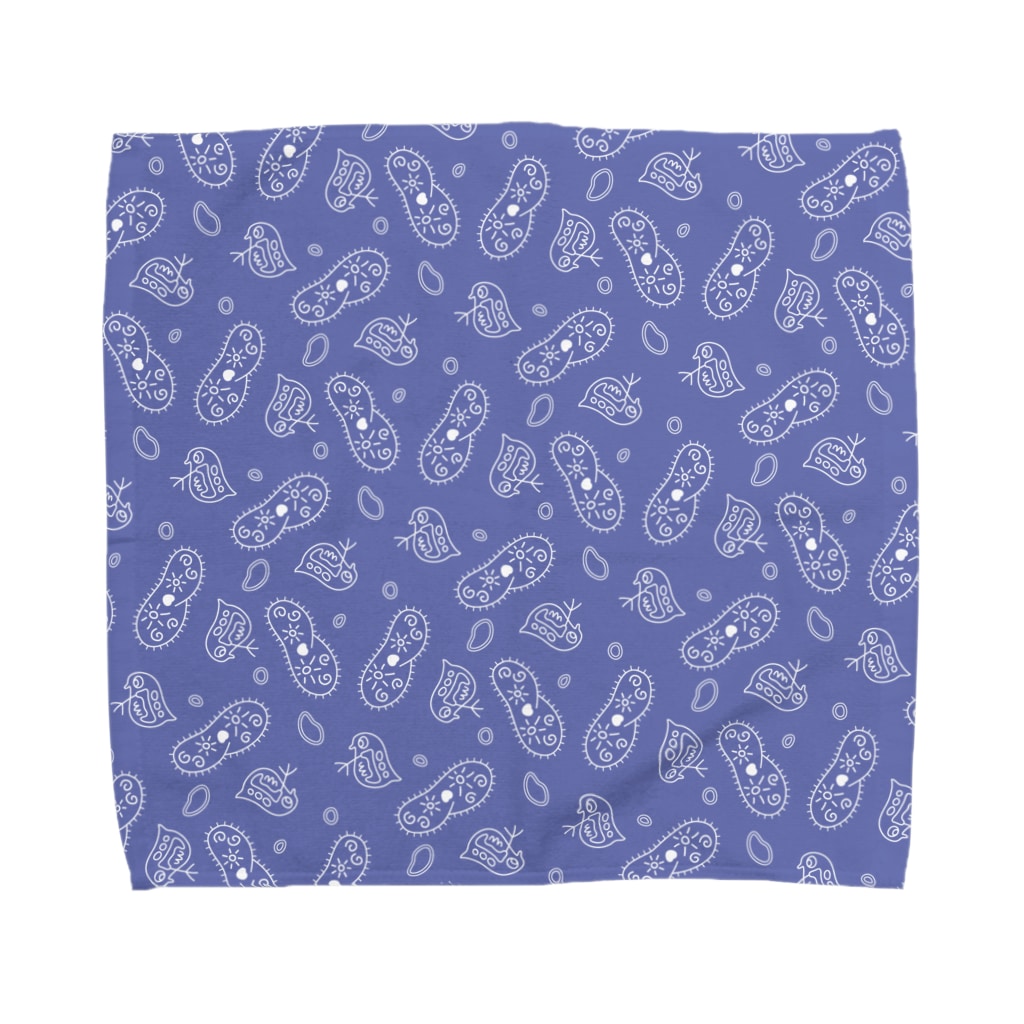 B-catの微生物パターン青_ハンカチ Towel Handkerchief