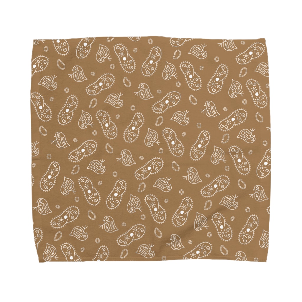 B-catの微生物パターン茶_ハンカチ Towel Handkerchief