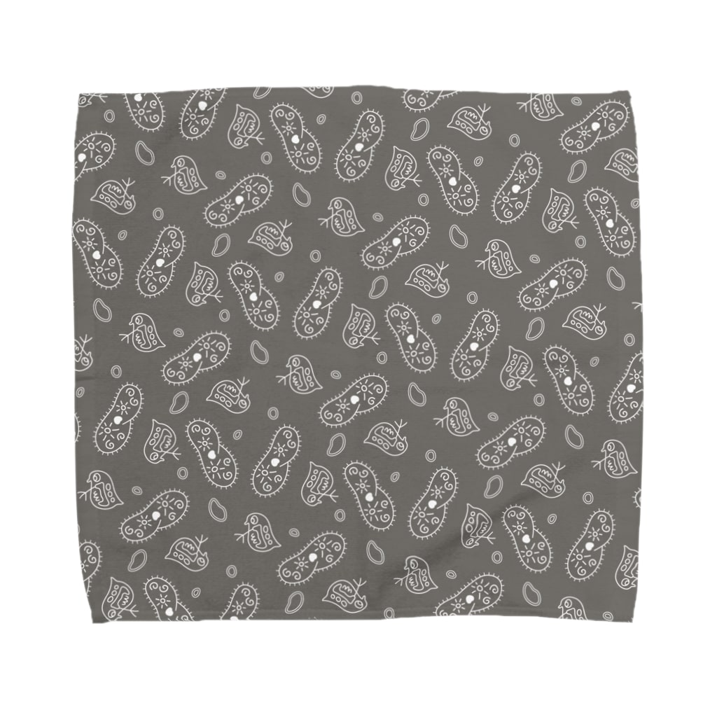 B-catの微生物パターン灰_ハンカチ Towel Handkerchief