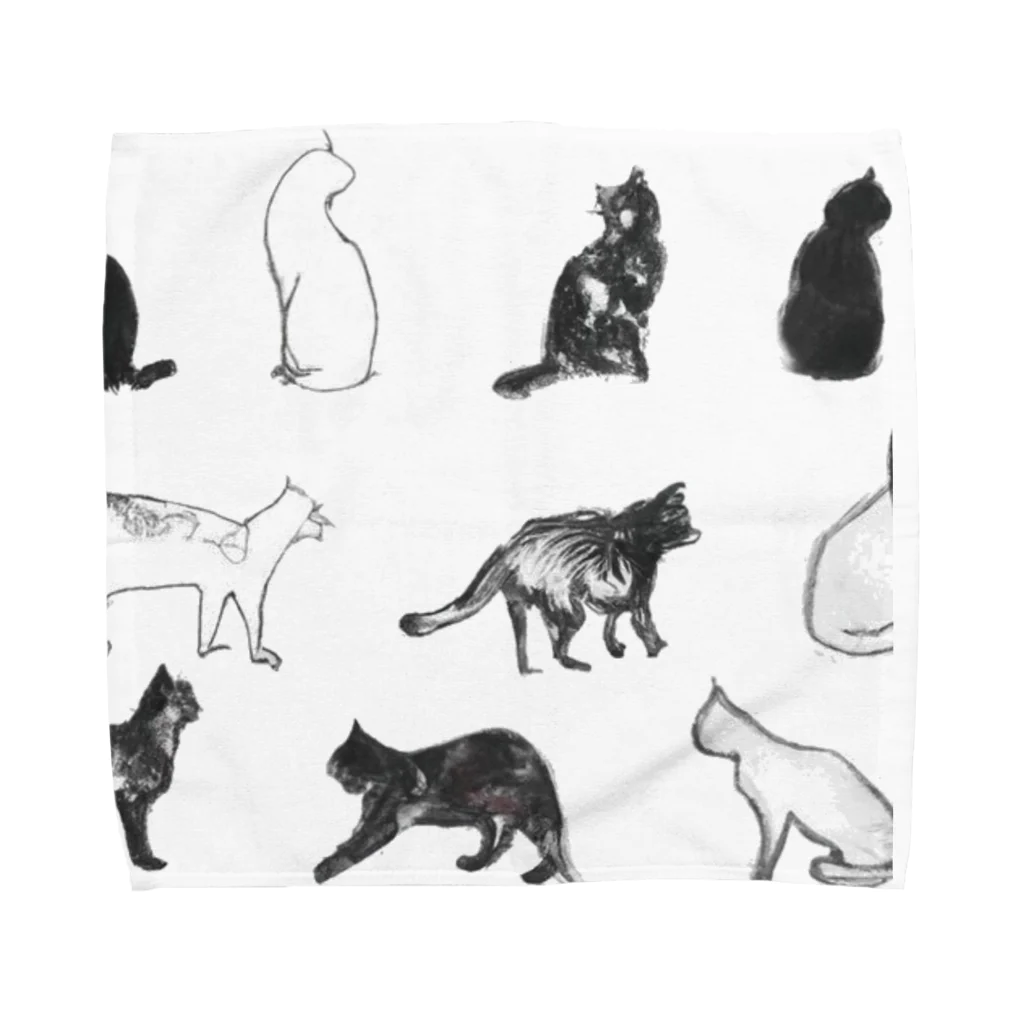 ART GALLERY Ne-ko.のNeko-01 Towel Handkerchief