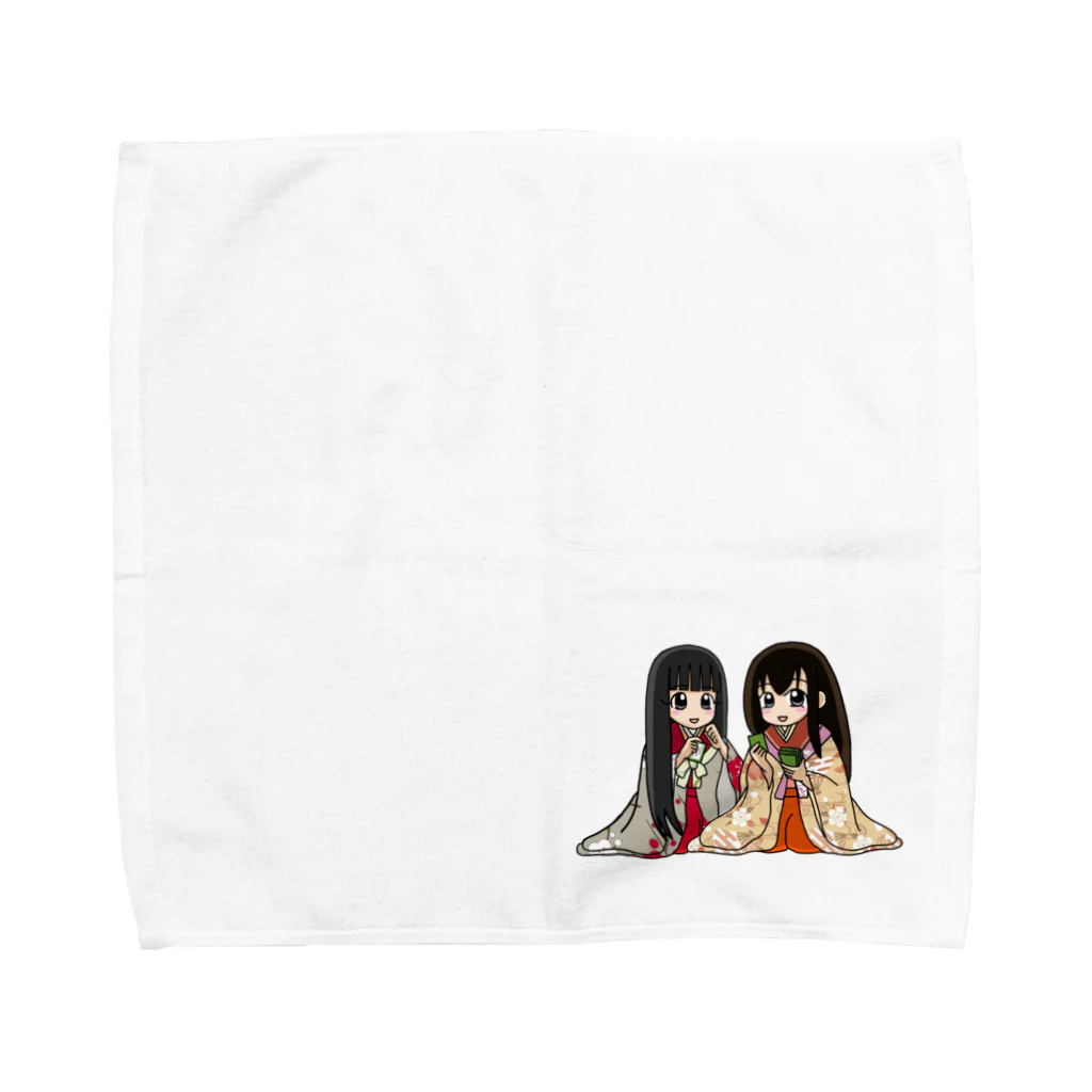 かわいい百人一首のはじめての百人一首 Towel Handkerchief