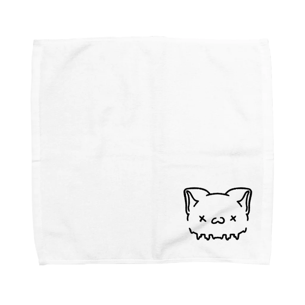 黒影研魔デス。のダメぬこ(しんぷるぶらっく) Towel Handkerchief