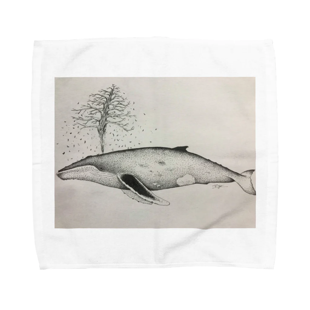 Ryo’s Art Shopの秋のクジラ Towel Handkerchief