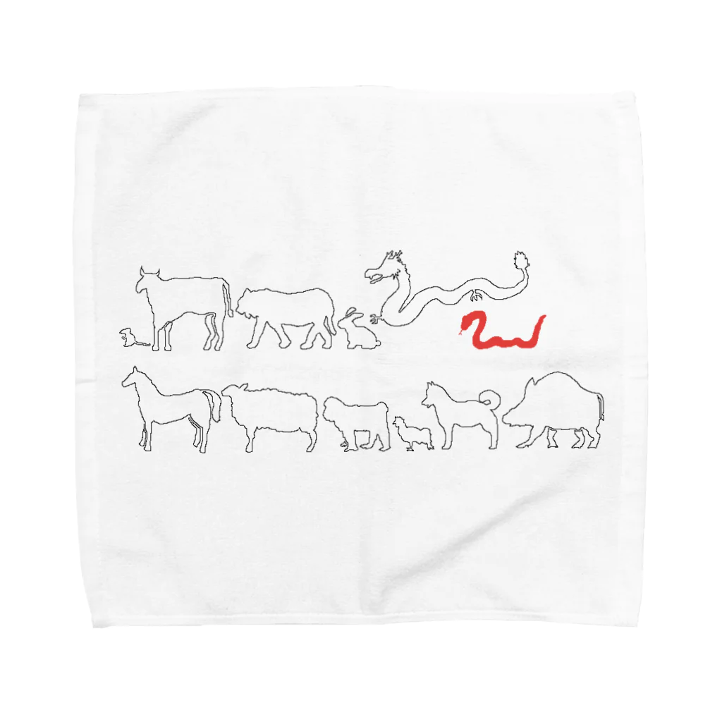 蛇口〆太のお店の十二支（巳） Towel Handkerchief