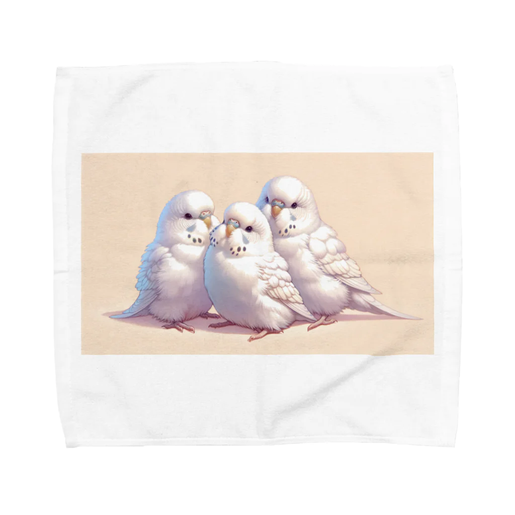 ちゅんちゅんショップの白いセキセイインコ Towel Handkerchief
