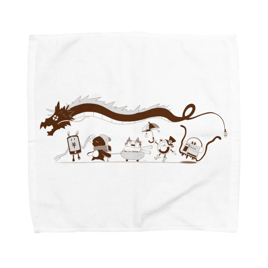 kogonのデジタルなモンスターたち・モノクロ Towel Handkerchief