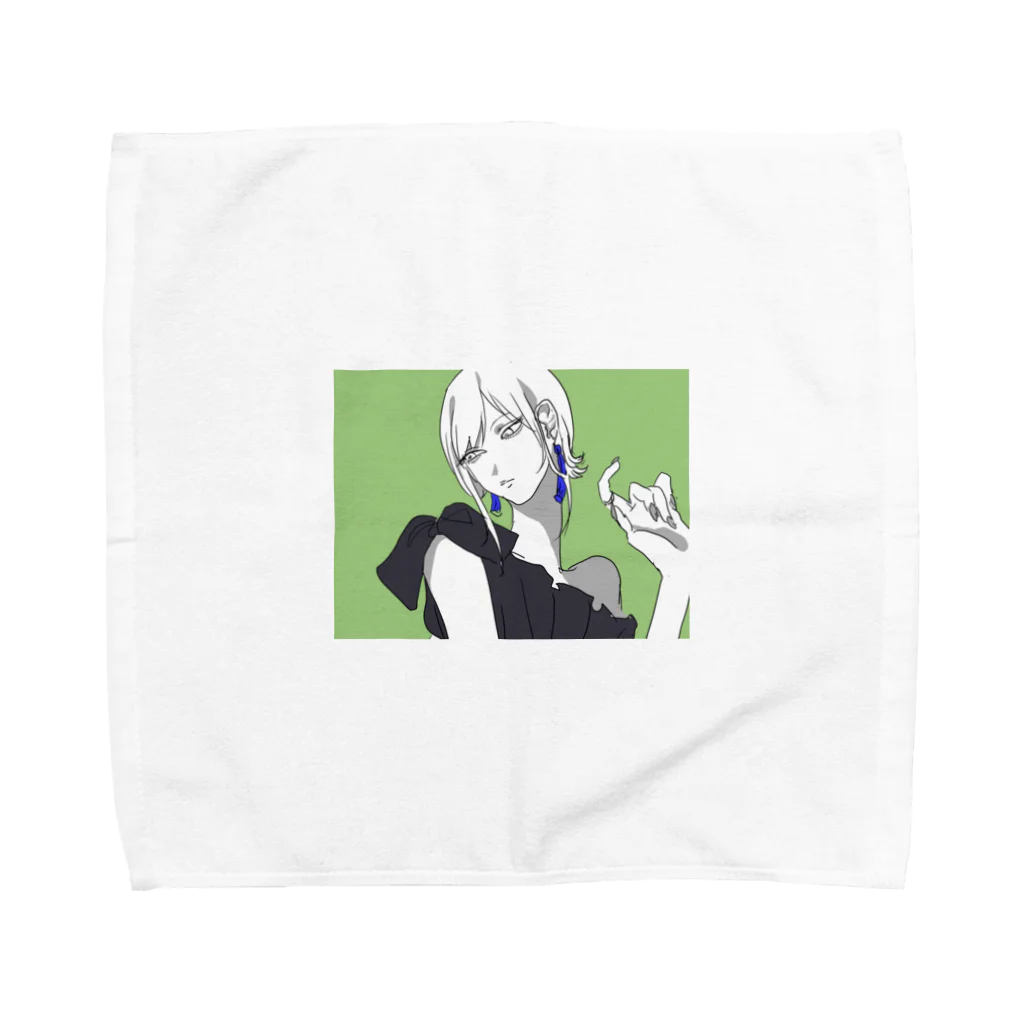 ドミニクの青いタッセルピアス Towel Handkerchief