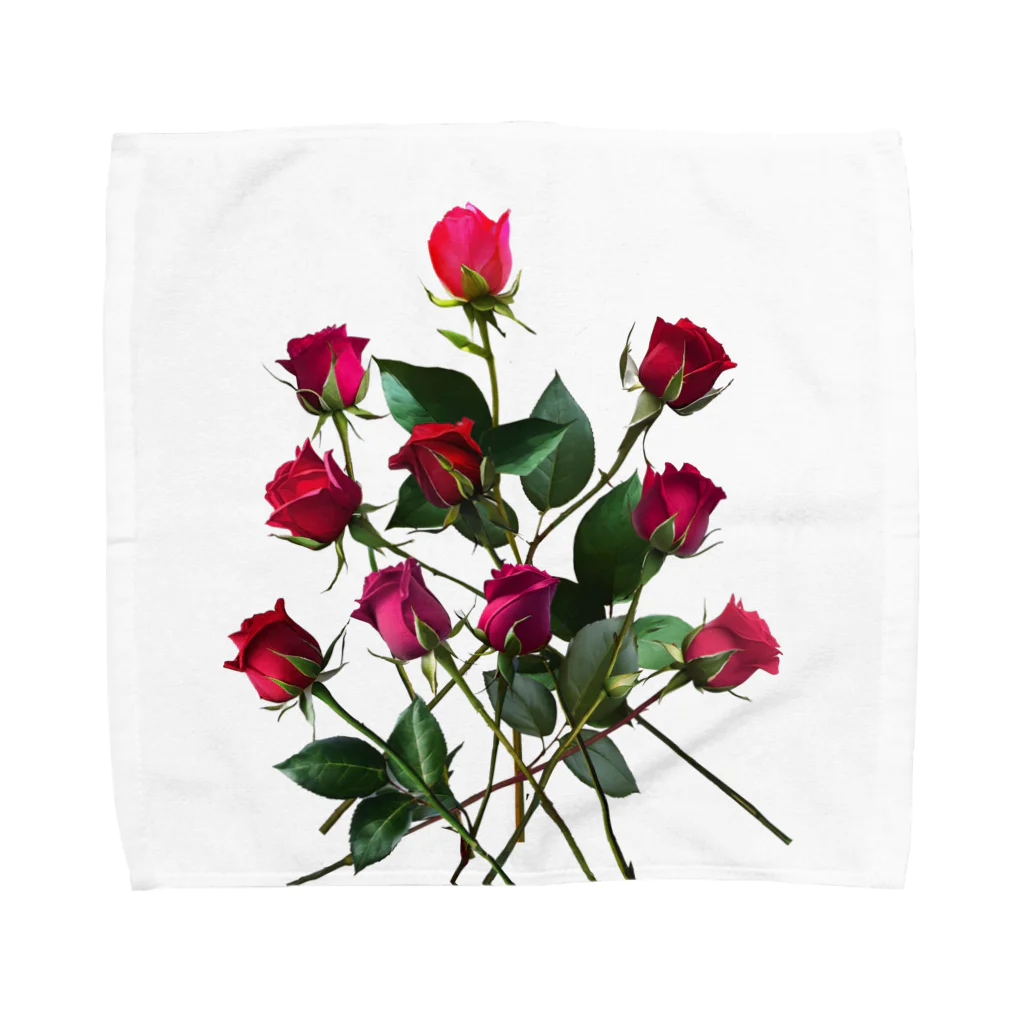24_Redpink  visual calendarのRedpink 10 Roses タオルハンカチ