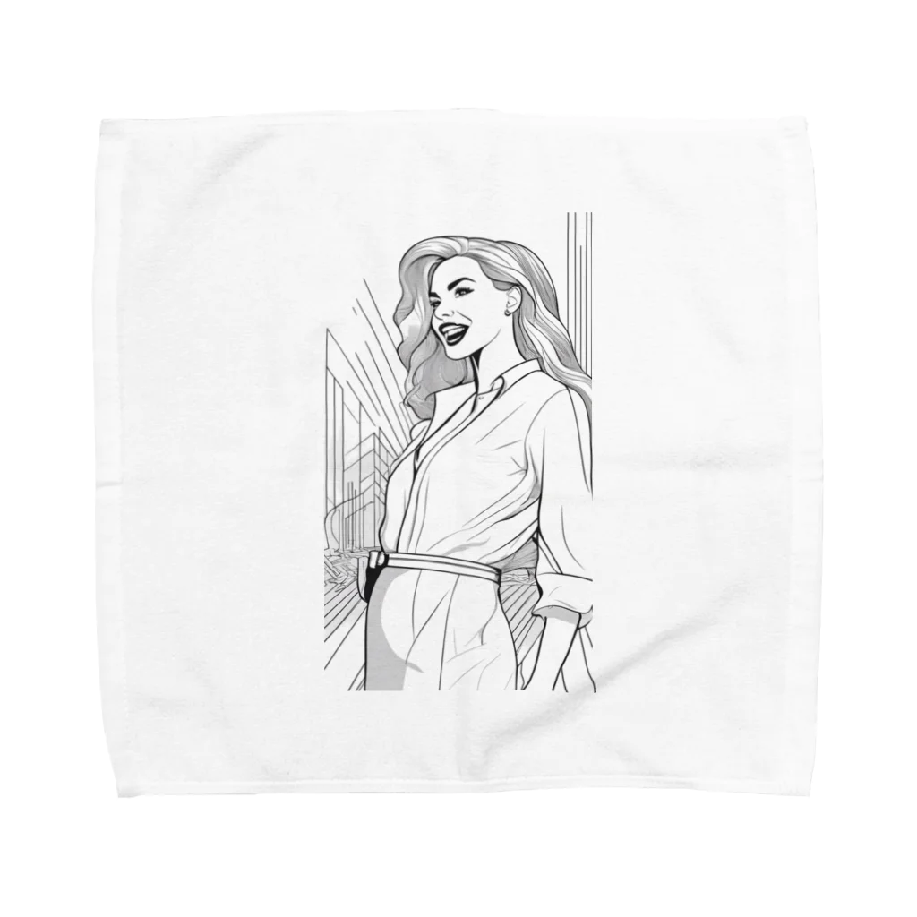 wtr3045の魅惑の塗り絵世界に浸る女性　２ Towel Handkerchief