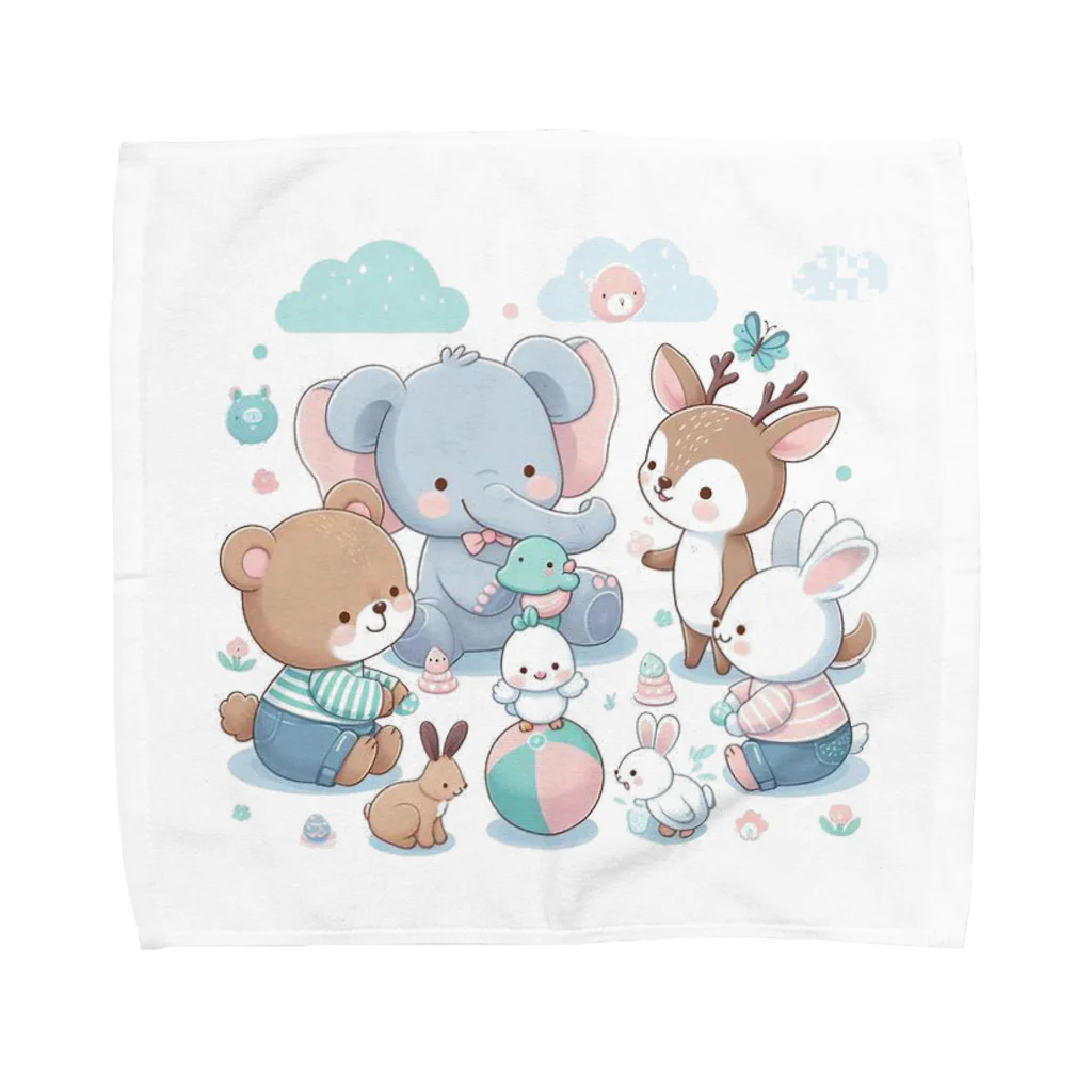 Cute! Salesの森の動物たち Towel Handkerchief