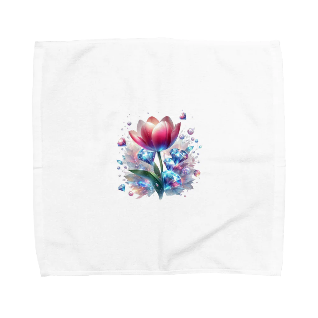 レベルUPのチューリップ×ダイヤモンド Towel Handkerchief