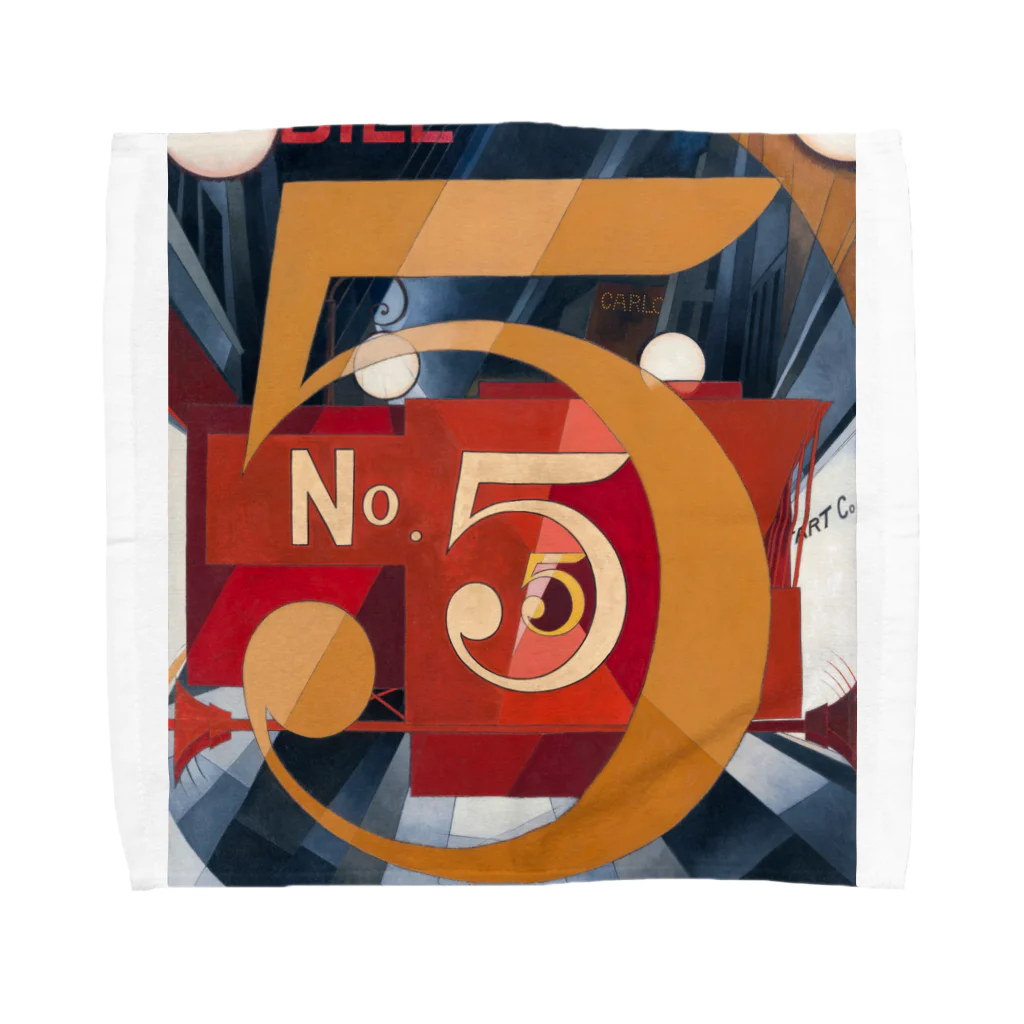 パブリックドメインさんのチャールズ・デムス charles demuth No5 金のNo.5 タオルハンカチ