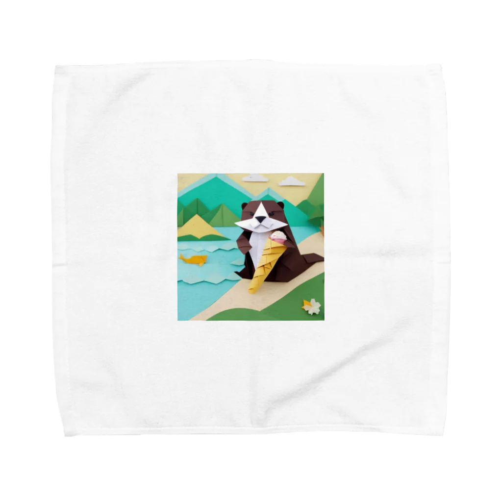 yumiceのice meets オリガミカワウソ Towel Handkerchief