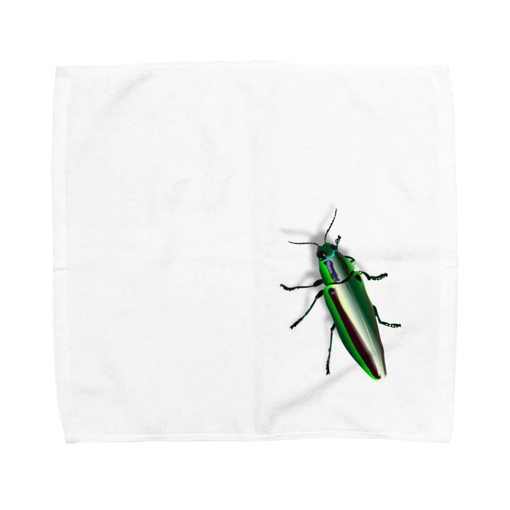 Drecome_Designのいたずらデザイン(ちょっとタマムシついてますよ) Towel Handkerchief