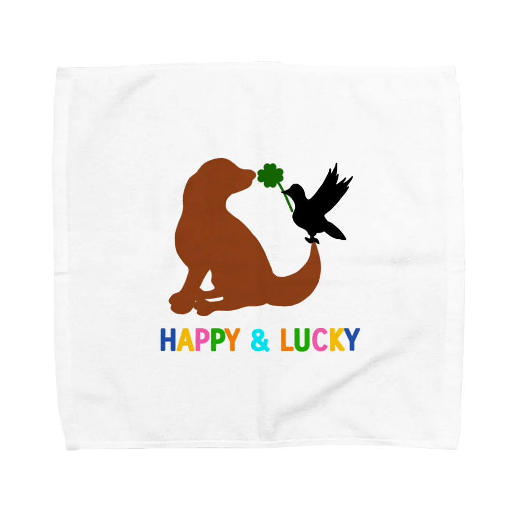 bichigusonのHAPPY & LUCKY タオルハンカチ