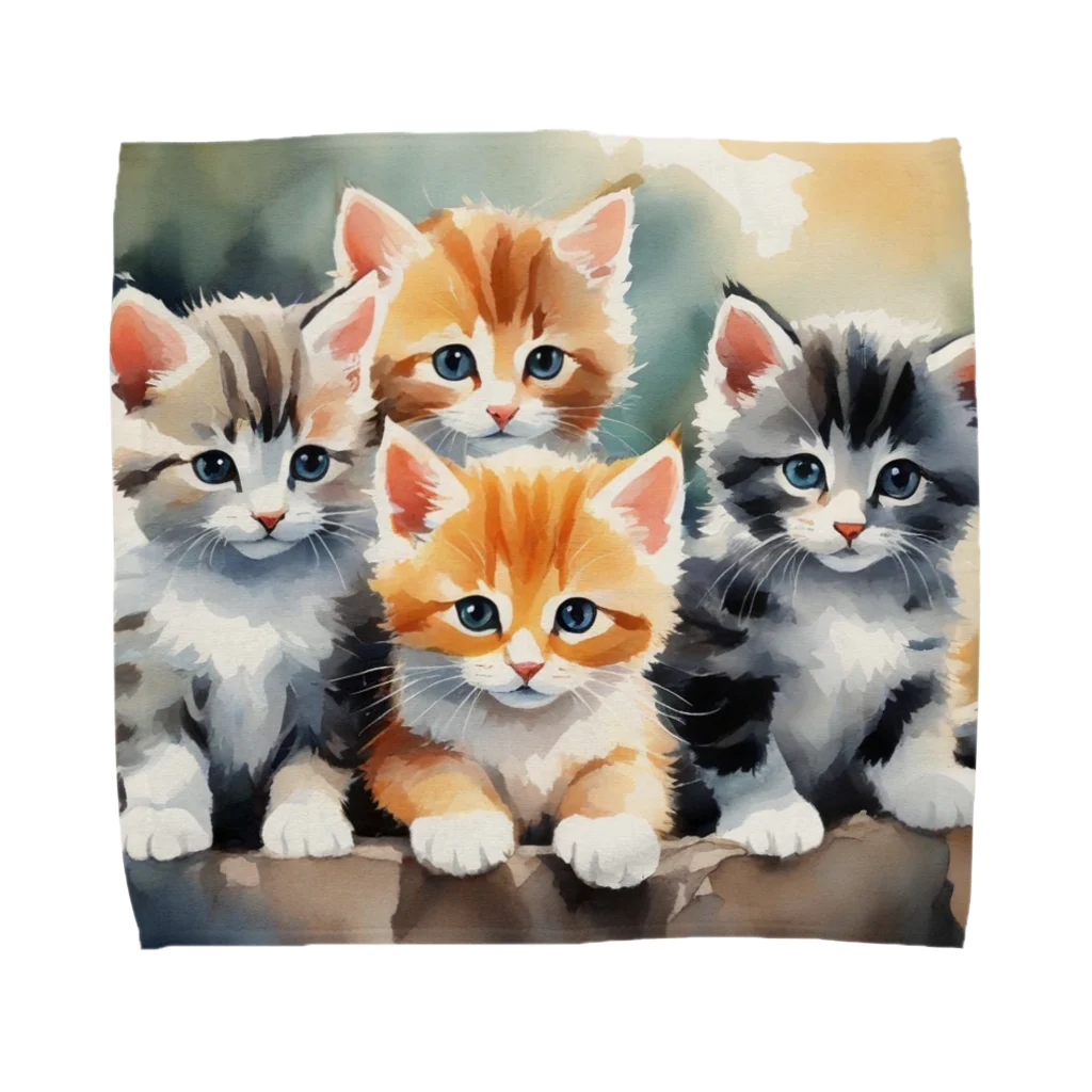 Colorful Canvasの猫ちゃん大集合 Towel Handkerchief