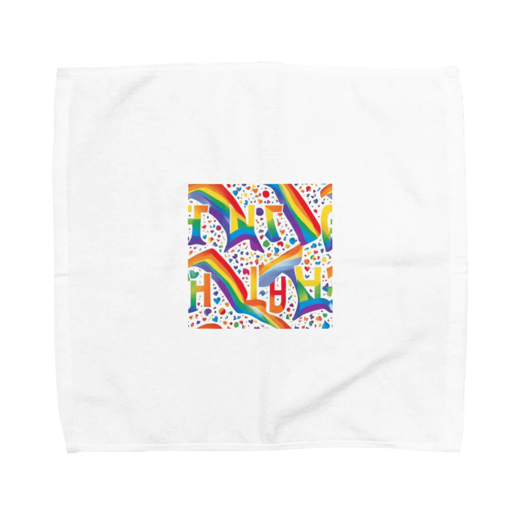 Happy　Rainbow　Flagのレインボーフラッグ Towel Handkerchief