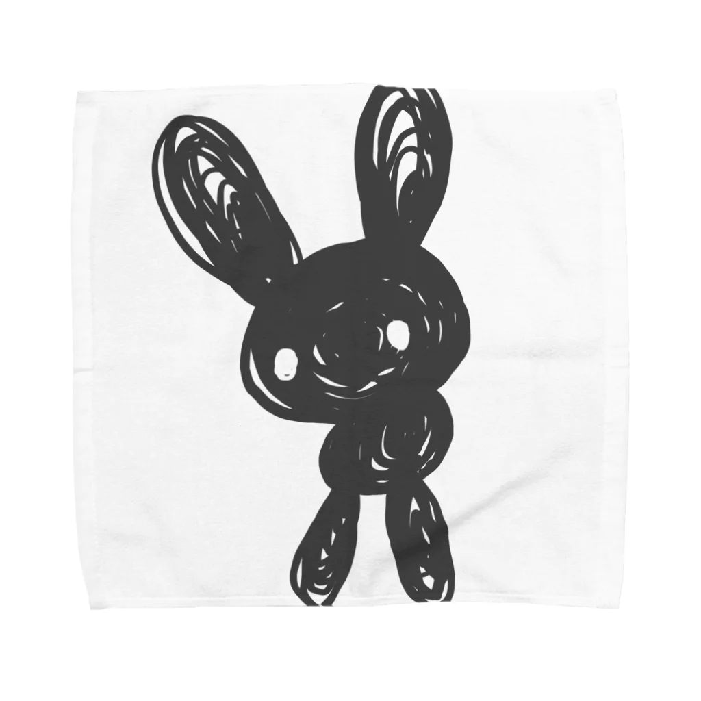 yata_garasuの黒兎 Towel Handkerchief
