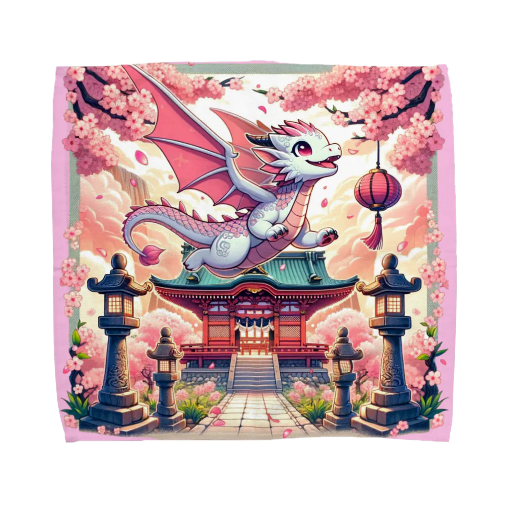 大江戸花火祭りのCelestial Ryujin Realm～天上の龍神社8~3 タオルハンカチ