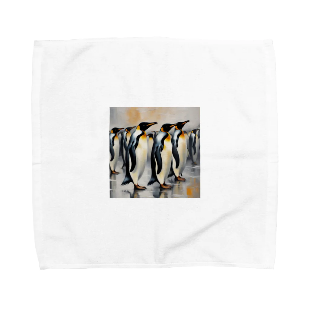 akipen76の仲間のために自分を奮起するペンギン Towel Handkerchief