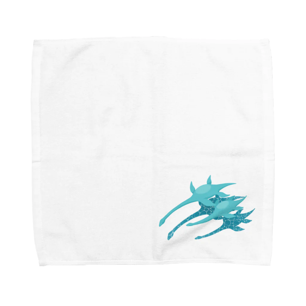 ひぐのエラスモサウルスの親子 Towel Handkerchief