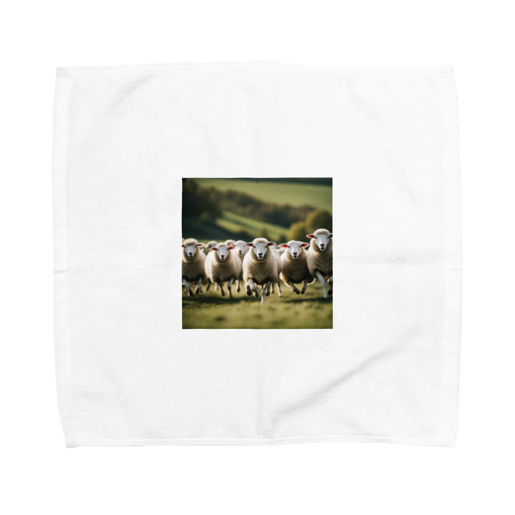artworks358の羊の援軍 Towel Handkerchief