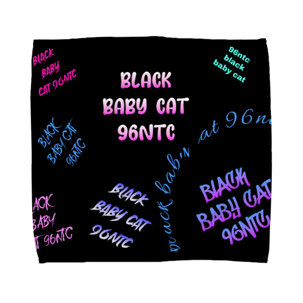 黒猫たんとちゃんのblack baby cat タオルハンカチ