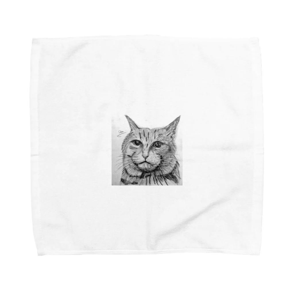 でんちゃんの鉛筆画の猫ちゃん Towel Handkerchief