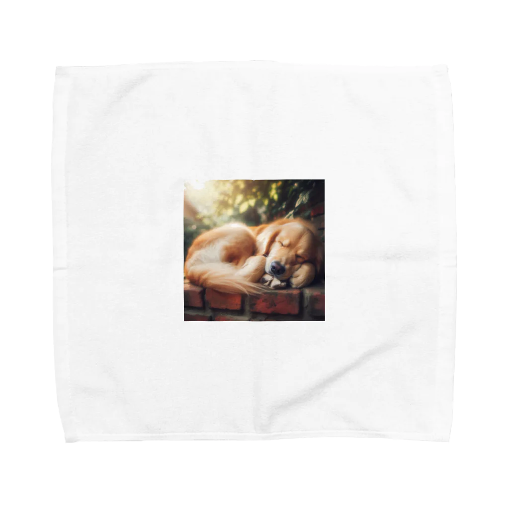 Ykhsの犬がぐっすり眠っている姿、超キュート！🐶💤 Towel Handkerchief