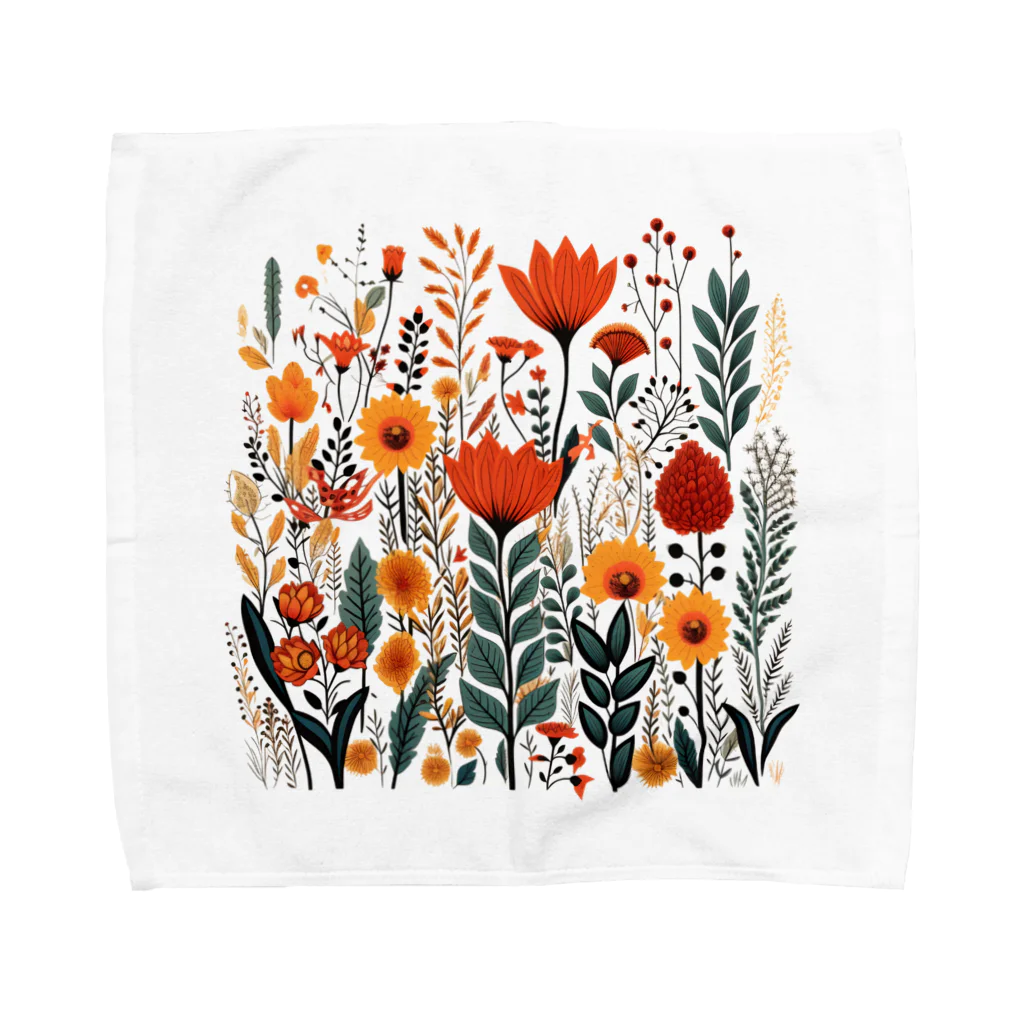 Grazing Wombatのヴィンテージなボヘミアンスタイルの花柄　Vintage Bohemian-style floral pattern Towel Handkerchief