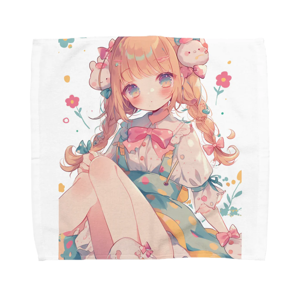 AQUAMETAVERSEの春ウキウキの少女　なでしこ1478 Towel Handkerchief