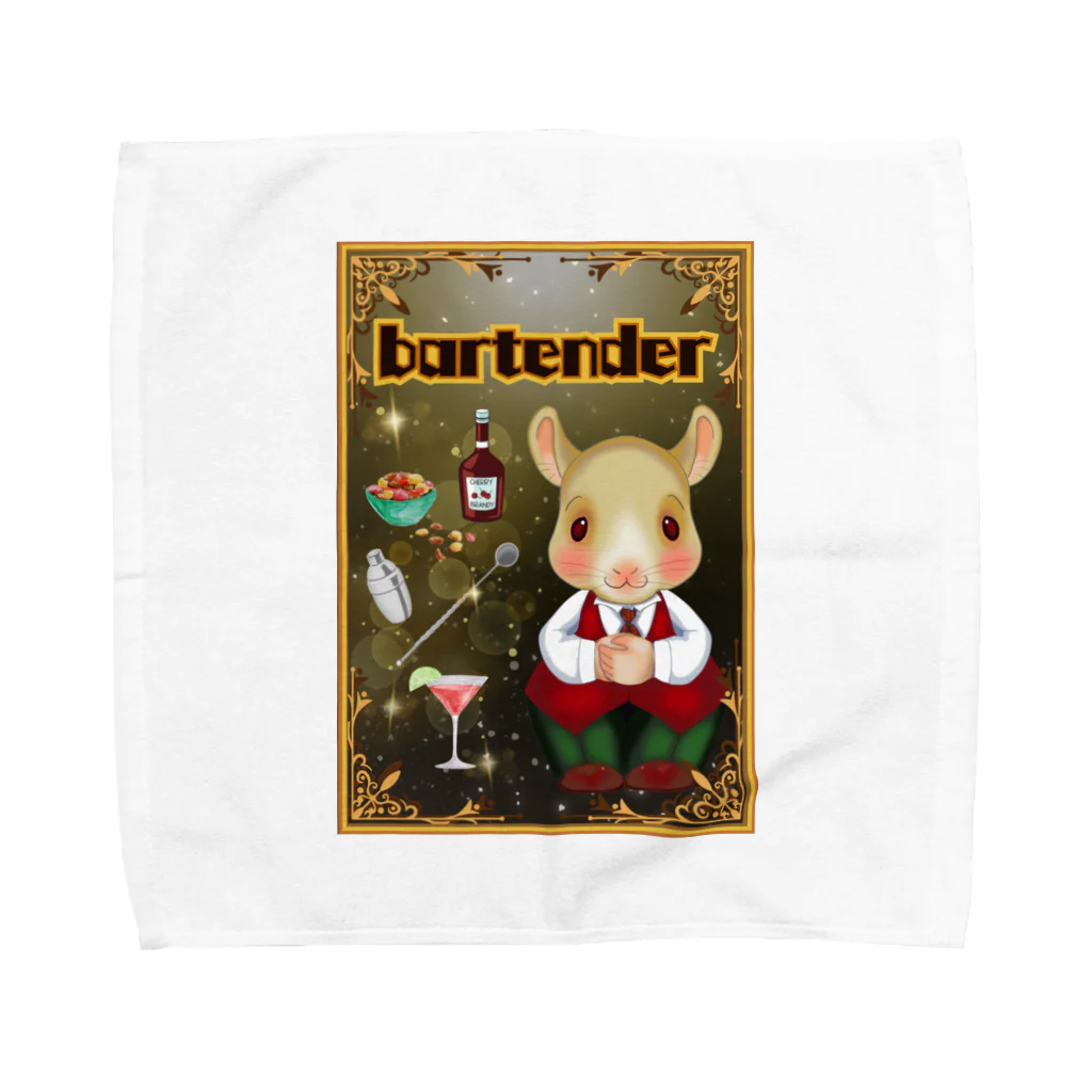 にーちゃんのパーテンダー修行のチンチラねずみの『にぃちゃん』🐭② Towel Handkerchief