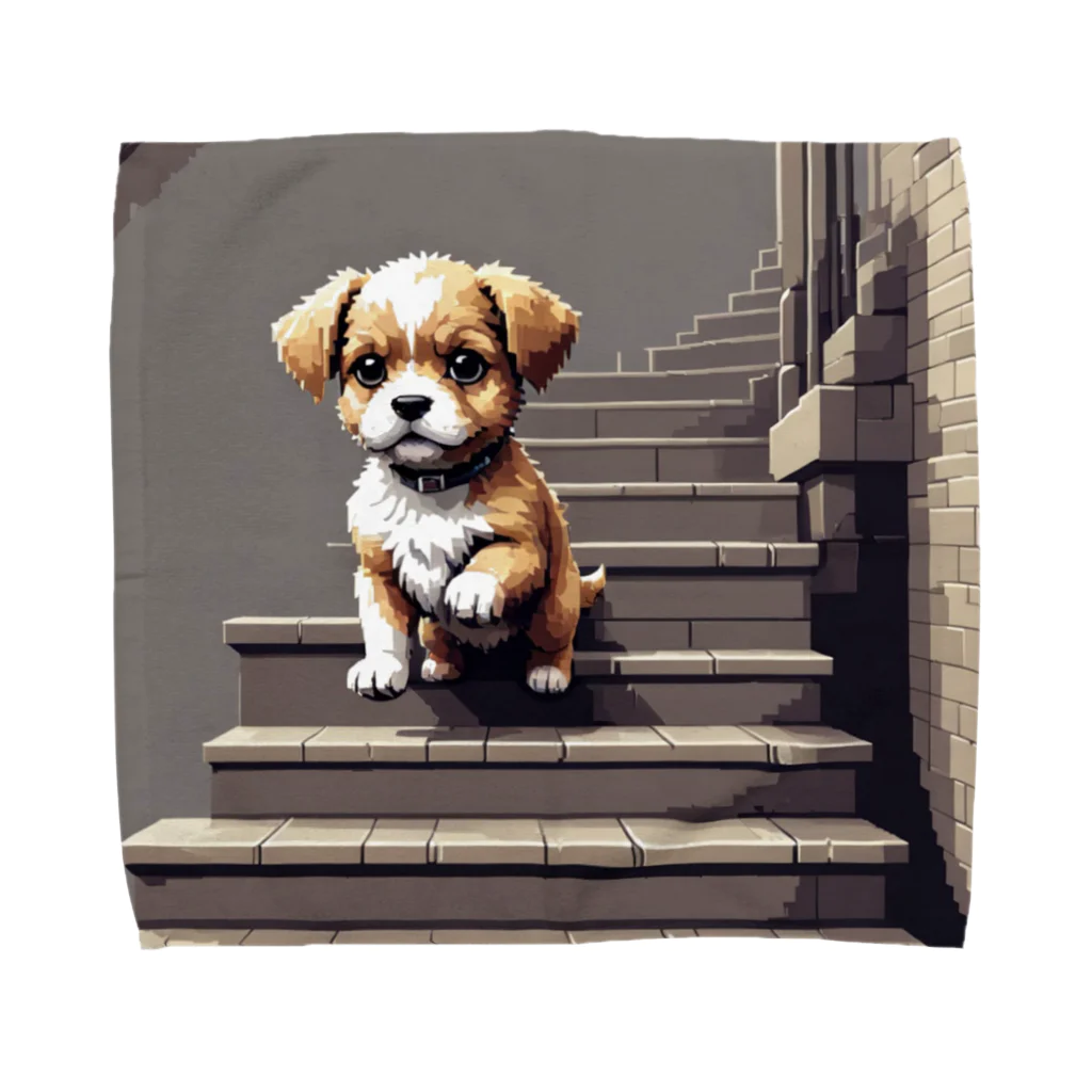 temtemの階段をおりる犬 Towel Handkerchief