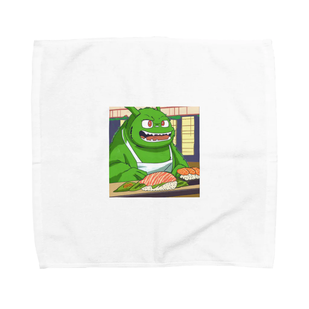 Kyun_uranaiの寿司職人を目指す緑の妖怪 Towel Handkerchief
