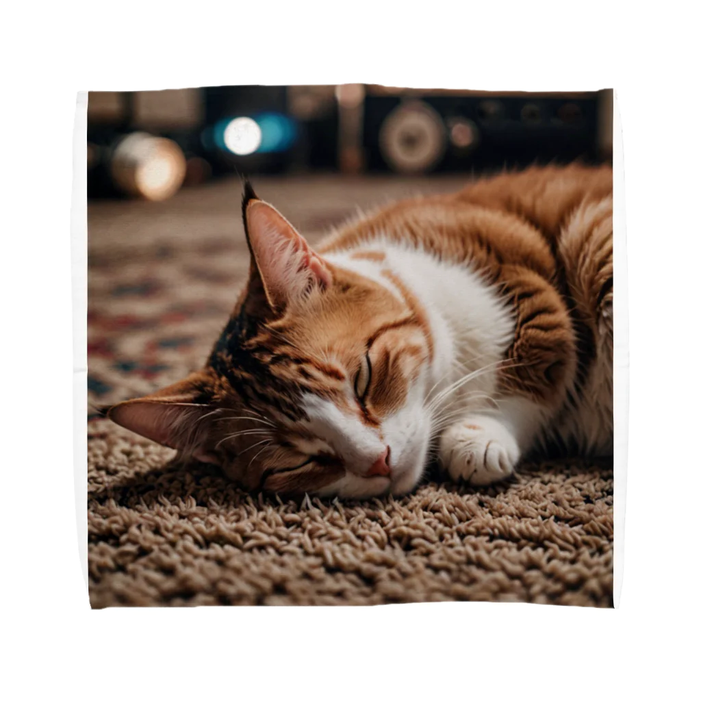 IKEDAYAの寝ている猫 Towel Handkerchief