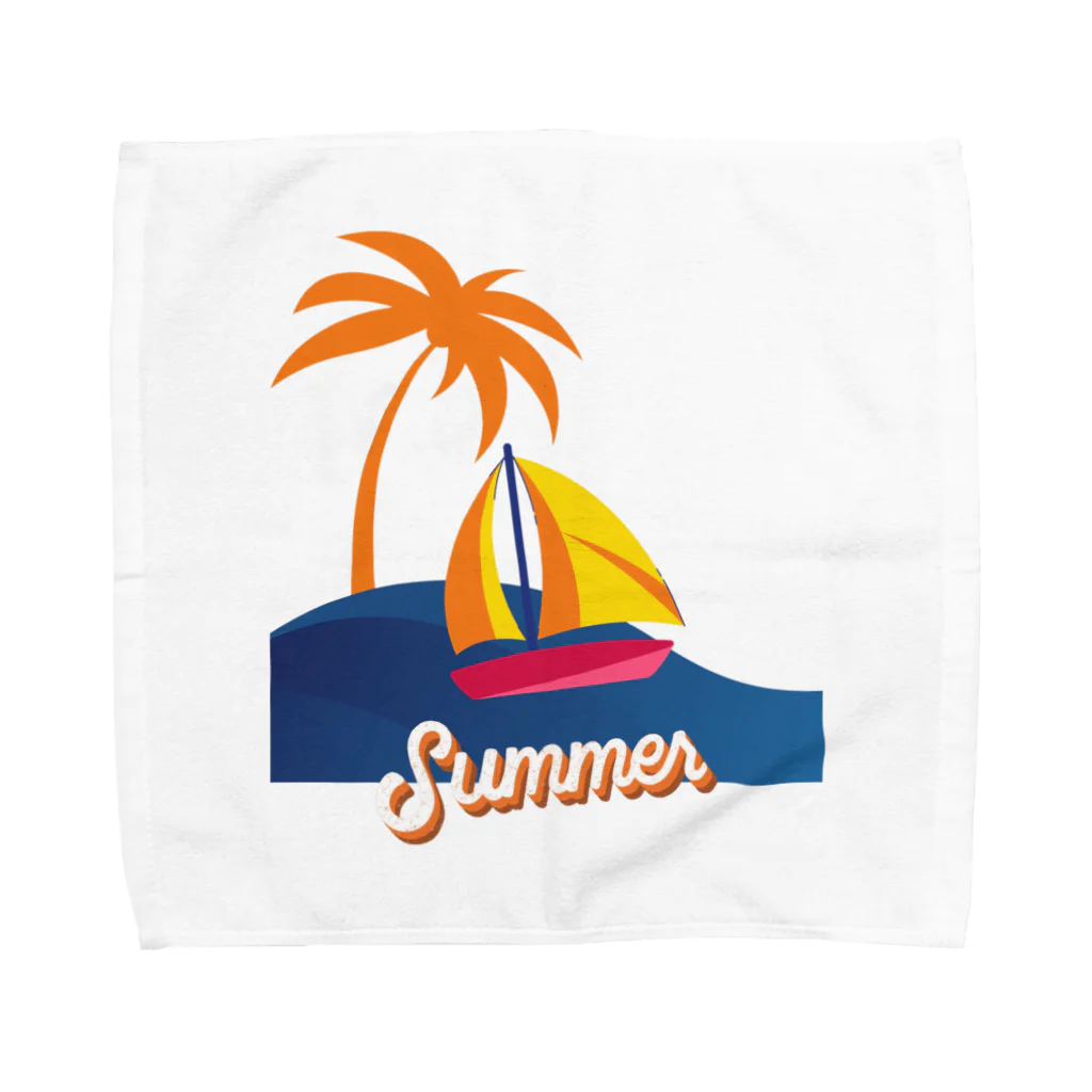  SATOHIROショップのヨットビーチ・サマーパーム Towel Handkerchief