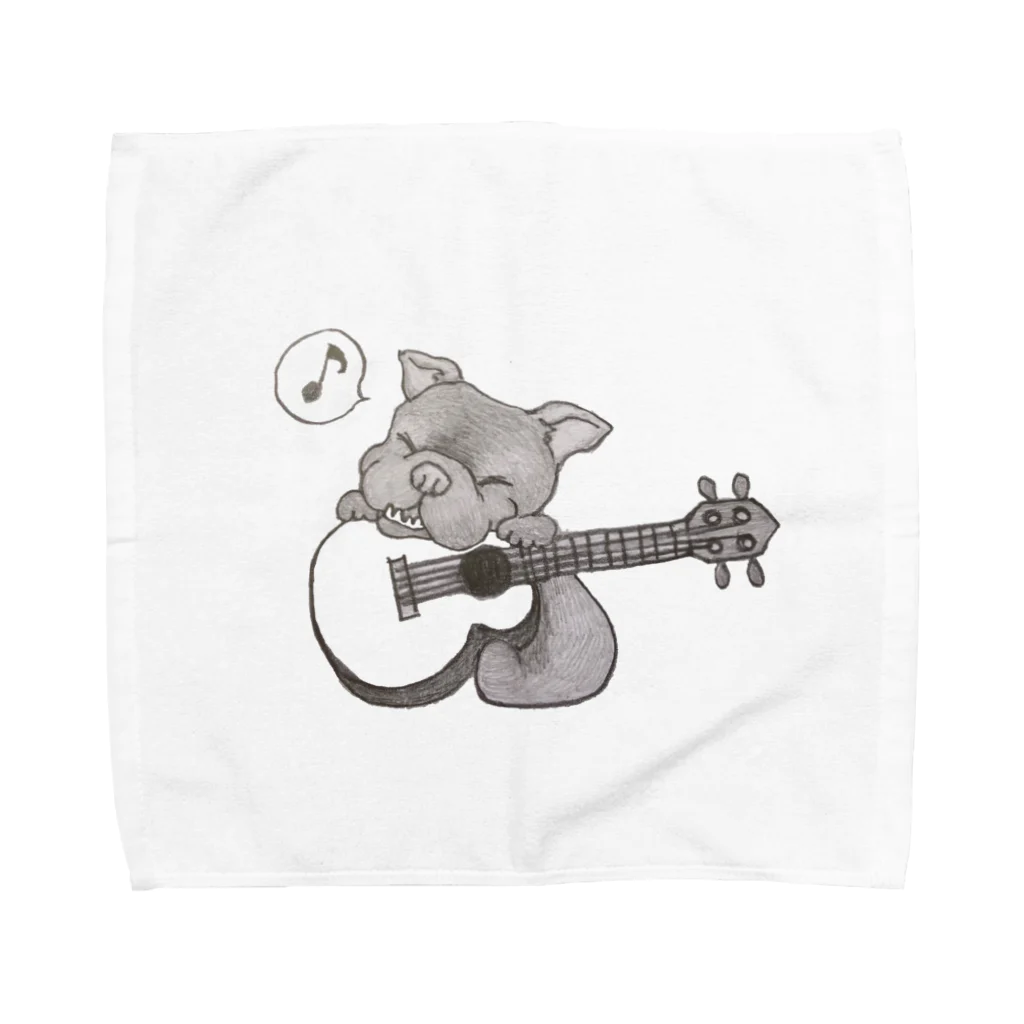 wanwanartの音楽大好きフレブル Towel Handkerchief